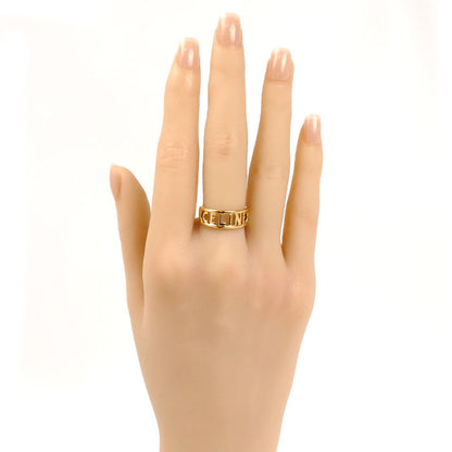 CELINE セリーヌ K18YG イエローゴールド ロゴ リング・指輪 12号 4.4g レディース【中古】