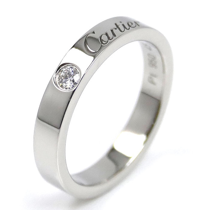 CARTIER カルティエ Pt950プラチナ Cドゥ カルティエ 1Pダイヤ リング・指輪 B4051345 ダイヤモンド 5号 45 4.2g レディース【中古】【美品】