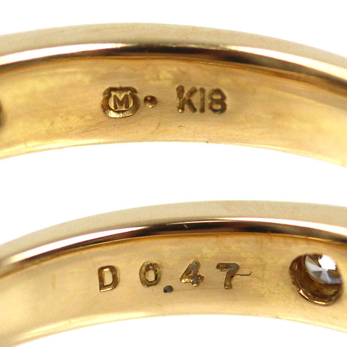 MIKIMOTO ミキモト K18YG イエローゴールド リング・指輪 ダイヤモンド0.47ct 12号 4.2g レディース【中古】