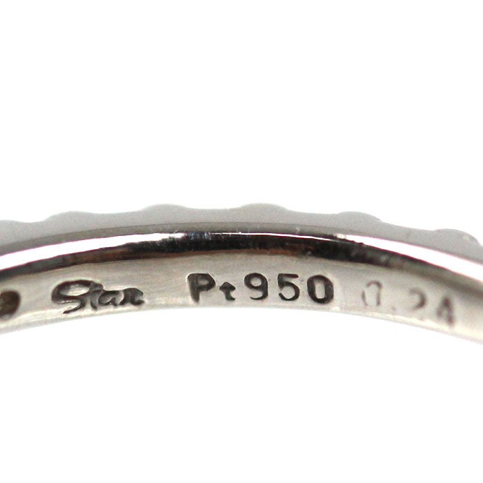 STAR JEWELRY スタージュエリー Pt950プラチナ ハーフエタニティ リング・指輪 ダイヤモンド0.24ct 4号 2.2g ピンキー レディース【中古】