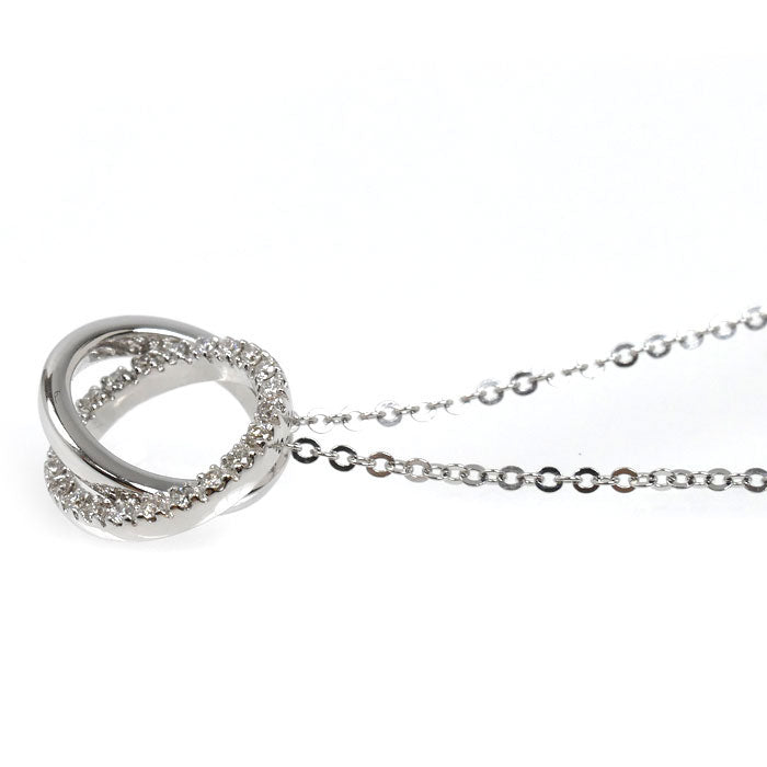 Vendome Aoyama ヴァンドーム青山 K18WG ホワイトゴールド ネックレス ダイヤモンド 3.0g 40cm レディース【中古】【美品】