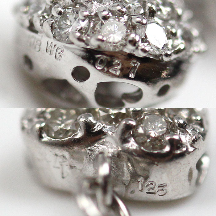 Ponte Vecchio ポンテヴェキオ５モチーフ K18WG ホワイトゴールド アンクレット ダイヤモンド0.11ct ダイヤモンド0.07ct ダイヤモンド0.125ct 12.4g 25cm レディース【中古】