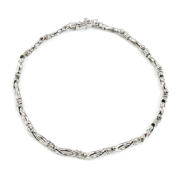 SEIKO セイコー Pt850プラチナ ブレスレット ダイヤモンド1.00ct 12.8g 18cm レディース【中古】【美品】