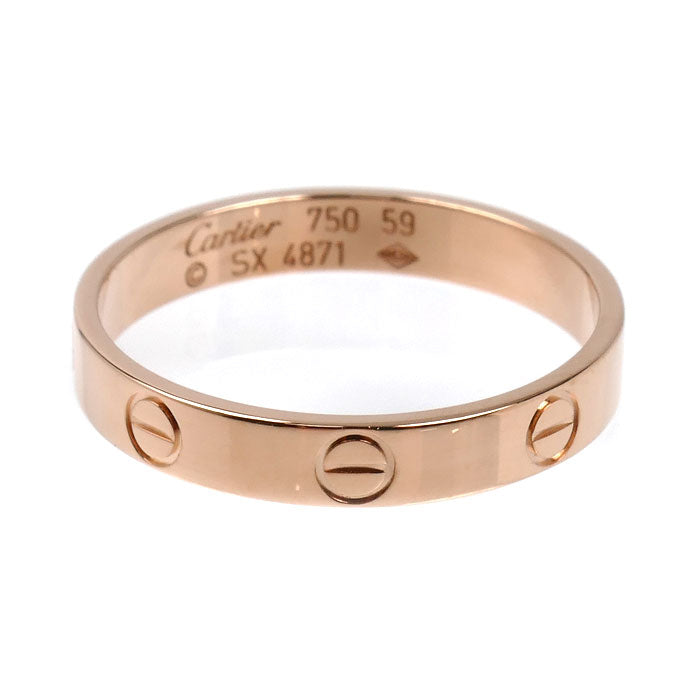 CARTIER カルティエ K18PG ピンクゴールド ミニラブ リング・指輪 18.5号 59 3.2g レディース【中古】【美品】