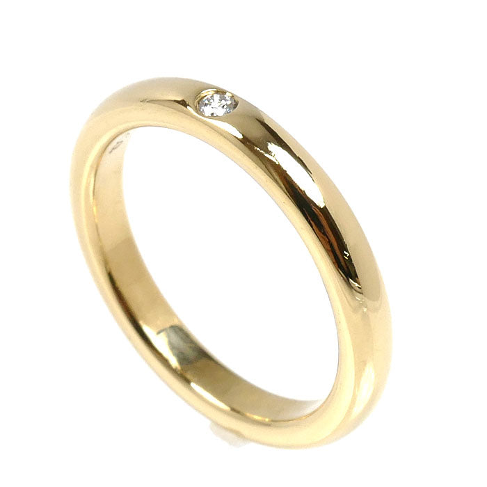 TIFFANY&Co. ティファニー K18YG イエローゴールド スタッキングバンド リング・指輪 60016269 ダイヤモンド 8号 3.6g レディース【中古】【美品】