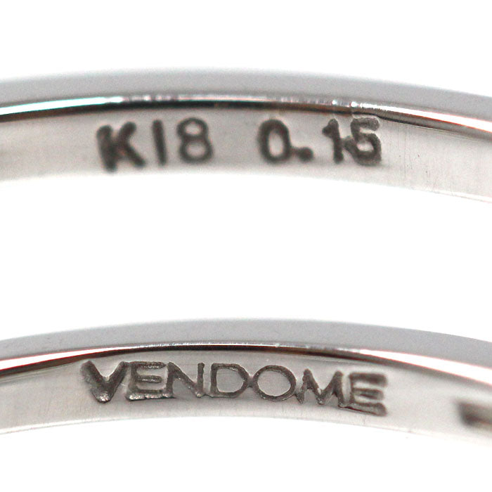 Vendome Aoyama ヴァンドーム青山 K18WG ホワイトゴールド エターナル-エクラ リング・指輪 ダイヤモンド0.15ct 7号 1.4g ハーフエタニティ レディース【中古】【美品】