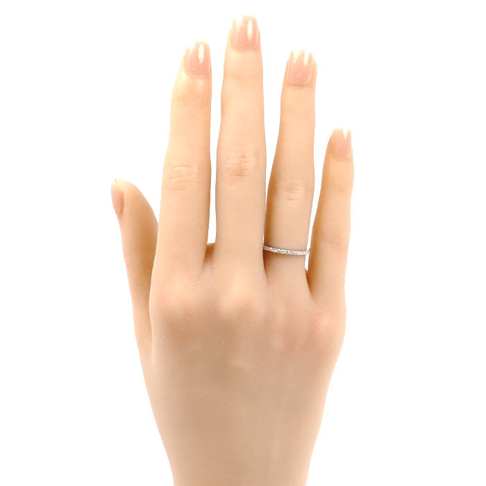 Vendome Aoyama ヴァンドーム青山 K18WG ホワイトゴールド エターナル-エクラ リング・指輪 ダイヤモンド0.15ct 7号 1.4g ハーフエタニティ レディース【中古】【美品】