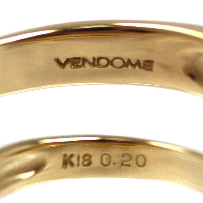 Vendome Aoyama ヴァンドーム青山 K18YG イエローゴールド リング・指輪 ダイヤモンド0.20ct 11号 3.0g レディース【中古】【美品】