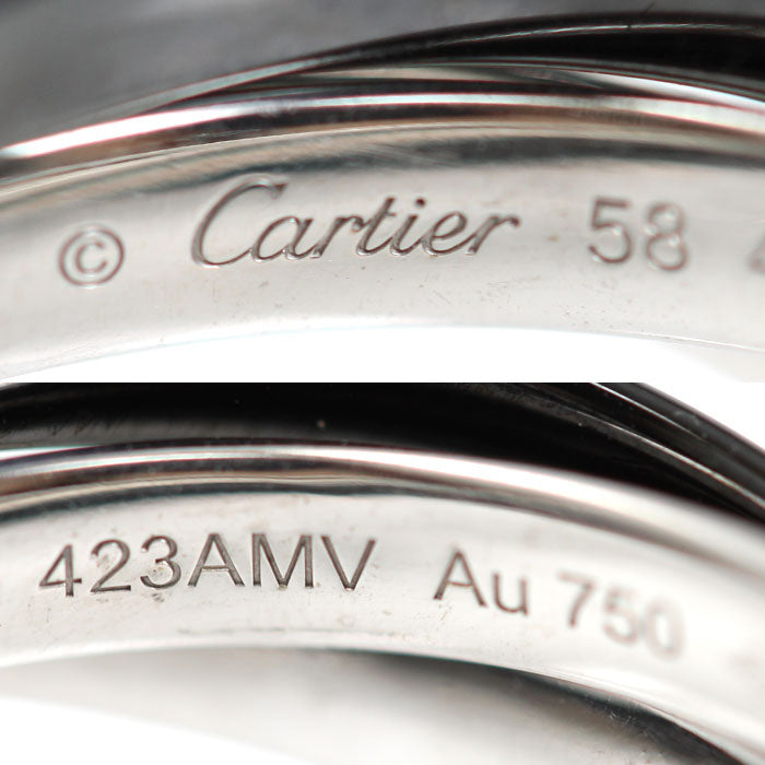 CARTIER カルティエ K18WG ホワイトゴールド セラミック トリニティ リング・指輪 B4234158 18号 58 9.1g メンズ【中古】【美品】