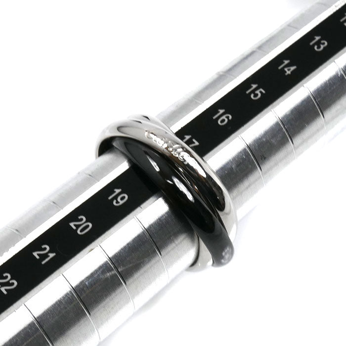 CARTIER カルティエ K18WG ホワイトゴールド セラミック トリニティ リング・指輪 B4234158 18号 58 9.1g メンズ【中古】【美品】