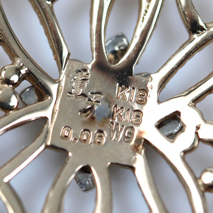 水野薫子 K18WG ホワイトゴールド K18PG ピンクゴールド KAOLUCO オペラ ネックレス ネックレス ダイヤモンド0.06ct 12.3g 41cm ミル打ち レディース【中古】【美品】