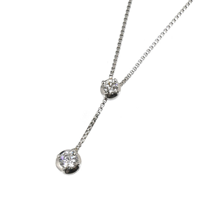 Vendome Aoyama ヴァンドーム青山 Pt950プラチナ Pt850プラチナ ネックレス ダイヤモンド0.20ct 3.3g ～41cm スライドトップ レディース【中古】