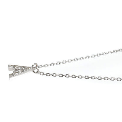STAR JEWELRY スタージュエリー K18WG ホワイトゴールド イニシャル A ネックレス ダイヤモンド0.04ct 1.9g 39cm レディース【中古】【美品】