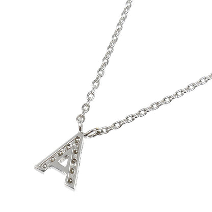 STAR JEWELRY スタージュエリー K18WG ホワイトゴールド イニシャル A ネックレス ダイヤモンド0.04ct 1.9g 39cm レディース【中古】【美品】