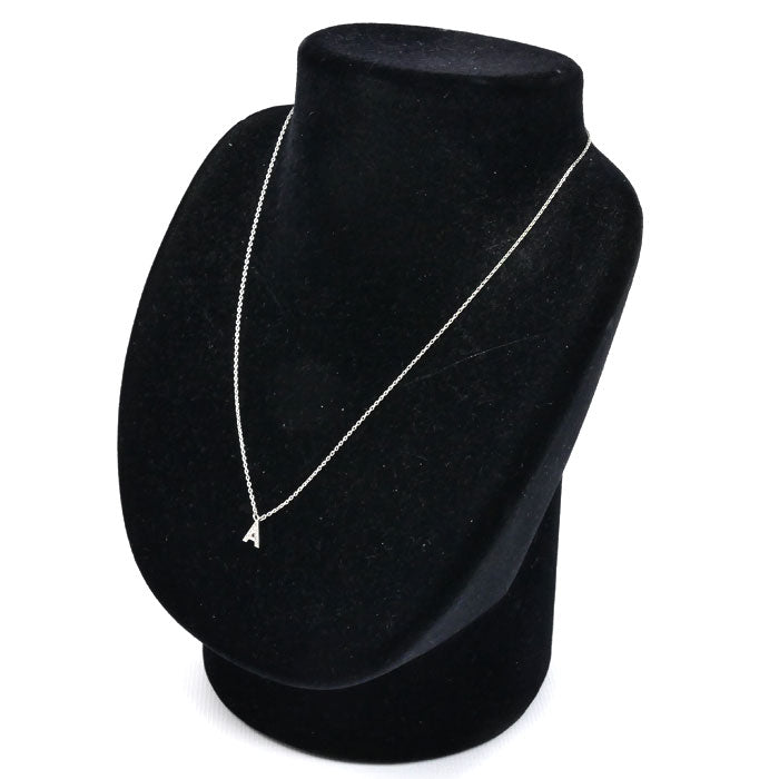 STAR JEWELRY スタージュエリー K18WG ホワイトゴールド イニシャル A ネックレス ダイヤモンド0.04ct 1.9g 39cm レディース【中古】【美品】