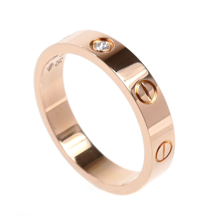 CARTIER カルティエ K18PG ピンクゴールド ミニラブ 1Pダイヤ リング・指輪 B4050755 ダイヤモンド 15号 55 4.8g レディース【中古】【美品】