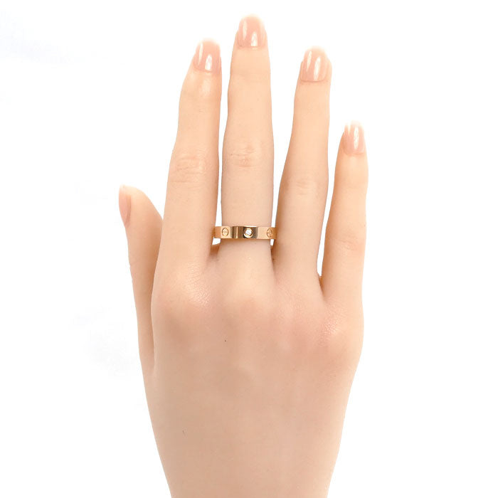 CARTIER カルティエ K18PG ピンクゴールド ミニラブ 1Pダイヤ リング・指輪 B4050755 ダイヤモンド 15号 55 4.8g レディース【中古】【美品】