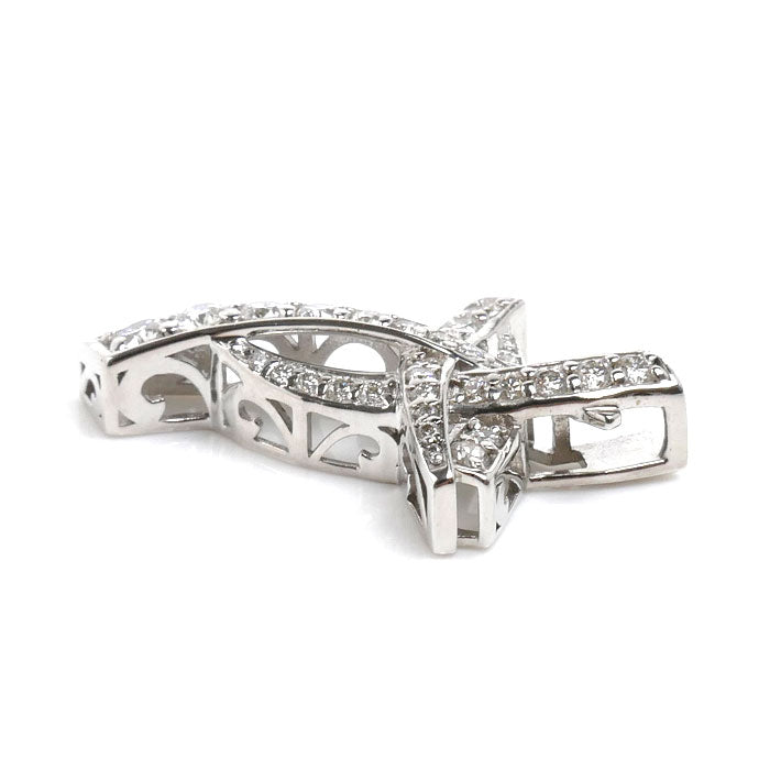 ゆきざき K18WG ホワイトゴールド ル・ペティットマン ペンダントトップ ダイヤモンド0.50ct 2.4g レディース【中古】【美品】