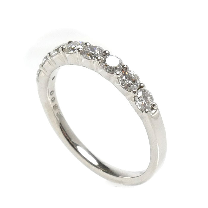 4℃ ヨンドシー Pt950プラチナ ハーフエタニティ リング・指輪 ダイヤモンド0.80ct 12号 3.9g レディース【中古】【美品】