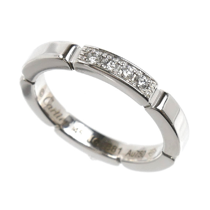 CARTIER カルティエ K18WG ホワイトゴールド マイヨン パンテール 4Pダイヤ リング・指輪 B4080445 ダイヤモンド 5号 45 3.6g レディース【中古】【美品】