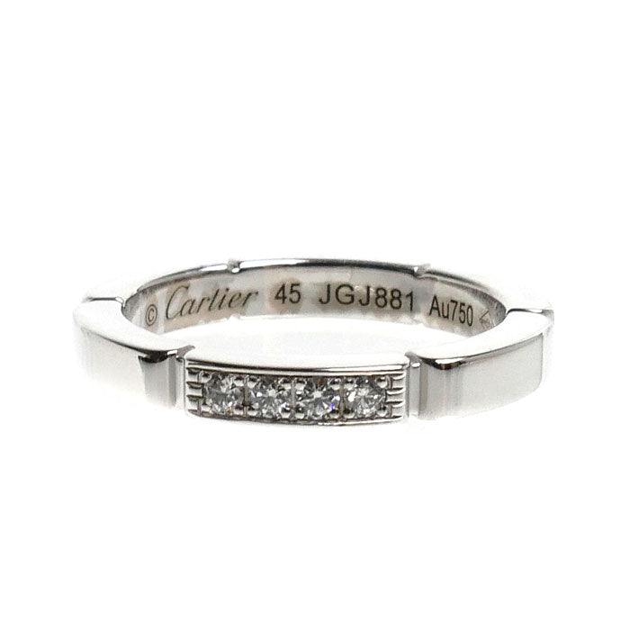 CARTIER カルティエ K18WG ホワイトゴールド マイヨン パンテール 4Pダイヤ リング・指輪 B4080445 ダイヤモンド 5号 45 3.6g レディース【中古】【美品】