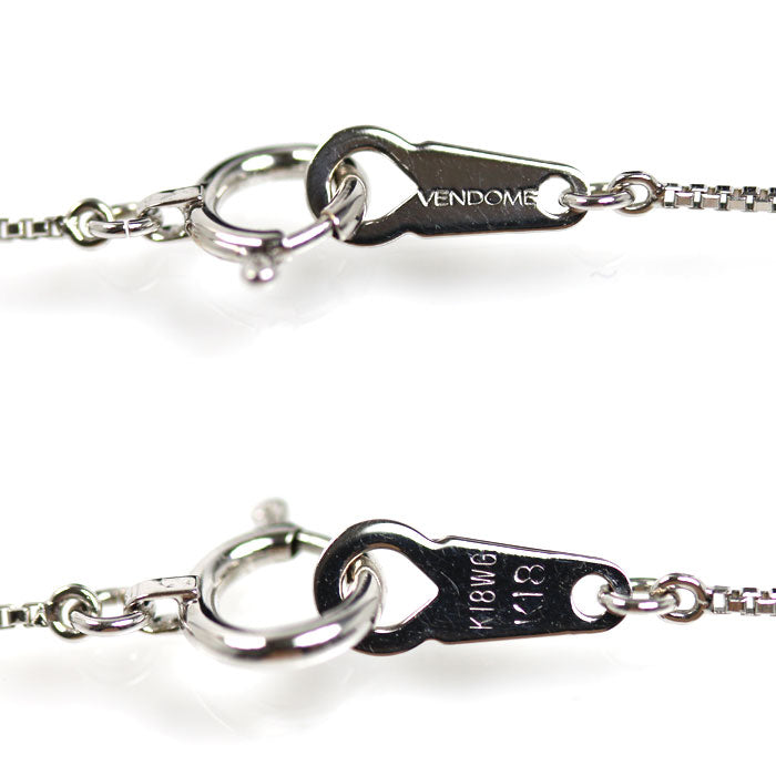 Vendome Aoyama ヴァンドーム青山 K18PG ピンクゴールド K18WG ホワイトゴールド ネックレス ダイヤモンド 2.8g 40cm レディース【中古】