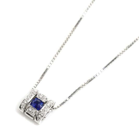 Damiani ダミアーニ K18WG ホワイトゴールド ベルエポック ネックレス サファイア ダイヤモンド 4.4g 42cm レディース【中古】【美品】