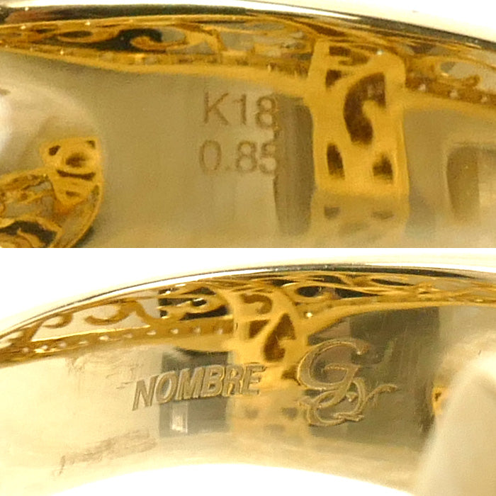 ゆきざき K18YG イエローゴールド NOMBRE ノンブル No.7 リング・指輪 Y.NOMBRE.1.6.7.L ダイヤモンド0.85ct 18.5号 12.0g メンズ【中古】