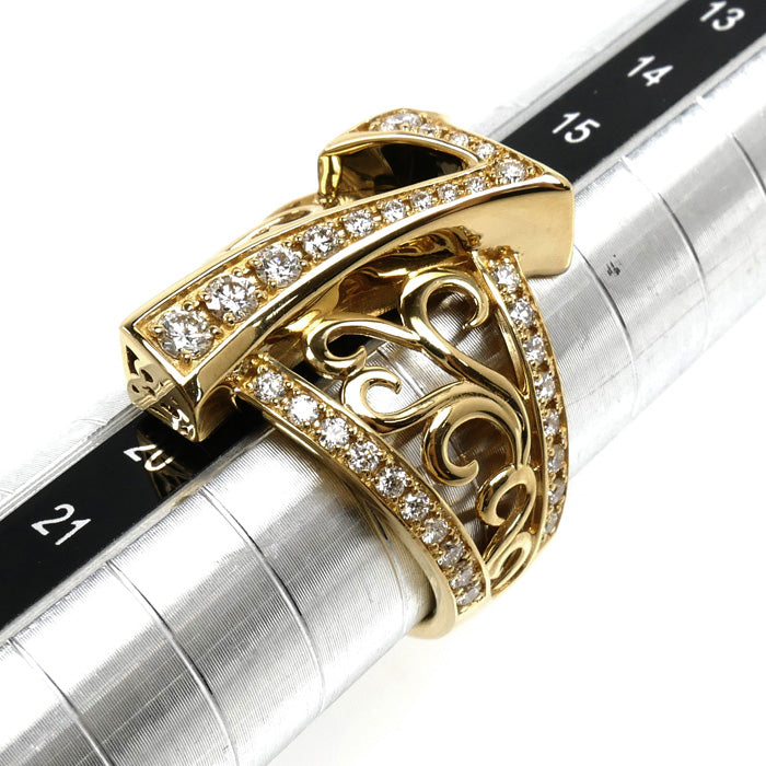 ゆきざき K18YG イエローゴールド NOMBRE ノンブル No.7 リング・指輪 Y.NOMBRE.1.6.7.L ダイヤモンド0.85ct 18.5号 12.0g メンズ【中古】