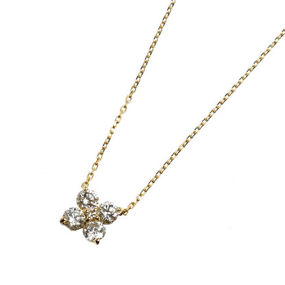 Vendome Aoyama ヴァンドーム青山 K18YG イエローゴールド カローラ ネックレス AGAN630145DI ダイヤモンド0.42ct 2.1g ～46cm フリーチェーン レディース【中古】