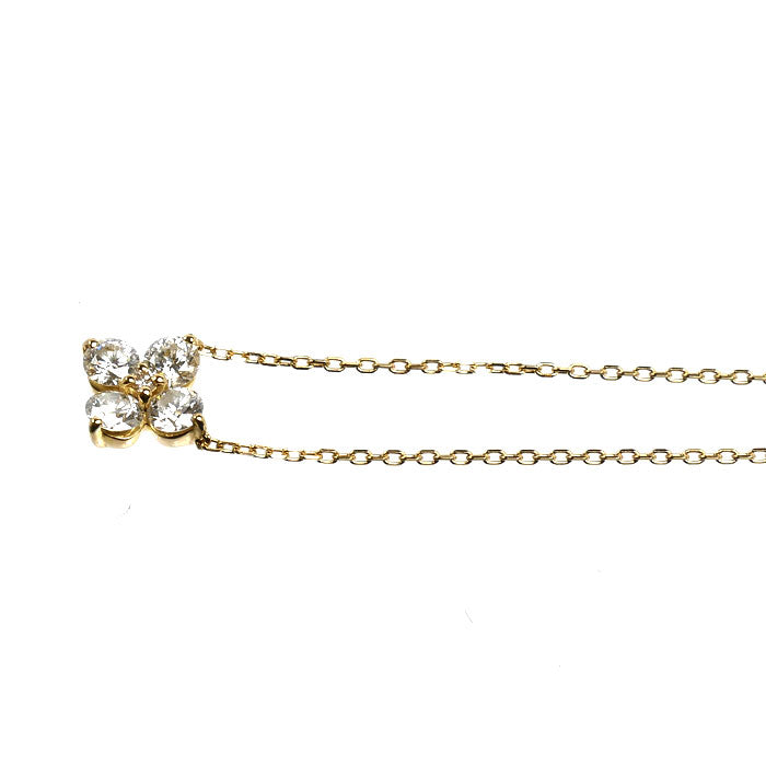 Vendome Aoyama ヴァンドーム青山 K18YG イエローゴールド カローラ ネックレス AGAN630145DI ダイヤモンド0.42ct 2.1g ～46cm フリーチェーン レディース【中古】