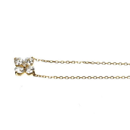 Vendome Aoyama ヴァンドーム青山 K18YG イエローゴールド カローラ ネックレス AGAN630145DI ダイヤモンド0.42ct 2.1g ～46cm フリーチェーン レディース【中古】