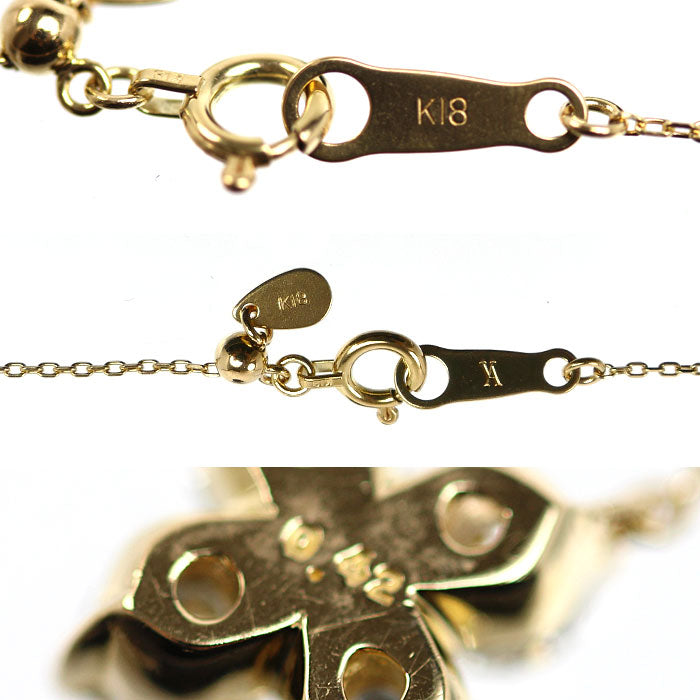 Vendome Aoyama ヴァンドーム青山 K18YG イエローゴールド カローラ ネックレス AGAN630145DI ダイヤモンド0.42ct 2.1g ～46cm フリーチェーン レディース【中古】