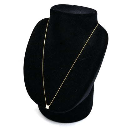 Vendome Aoyama ヴァンドーム青山 K18YG イエローゴールド カローラ ネックレス AGAN630145DI ダイヤモンド0.42ct 2.1g ～46cm フリーチェーン レディース【中古】