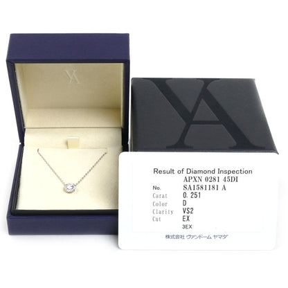 Vendome Aoyama ヴァンドーム青山 Pt950プラチナ Pt850プラチナ グレース ネックレス APXN 0281 45DI ダイヤモンド0.251ct 2.8g ～45cm フリーチェーン レディース【中古】