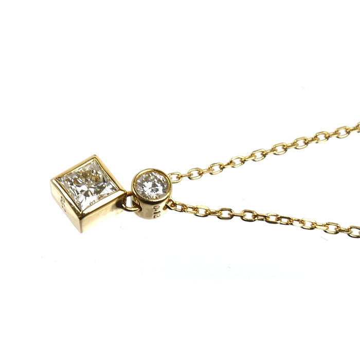 TASAKI タサキ K18YG イエローゴールド ネックレス ダイヤモンド0.52ct/0.12ct 2.8g 40cm レディース【中古】