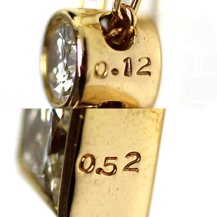 TASAKI タサキ K18YG イエローゴールド ネックレス ダイヤモンド0.52ct/0.12ct 2.8g 40cm レディース【中古】