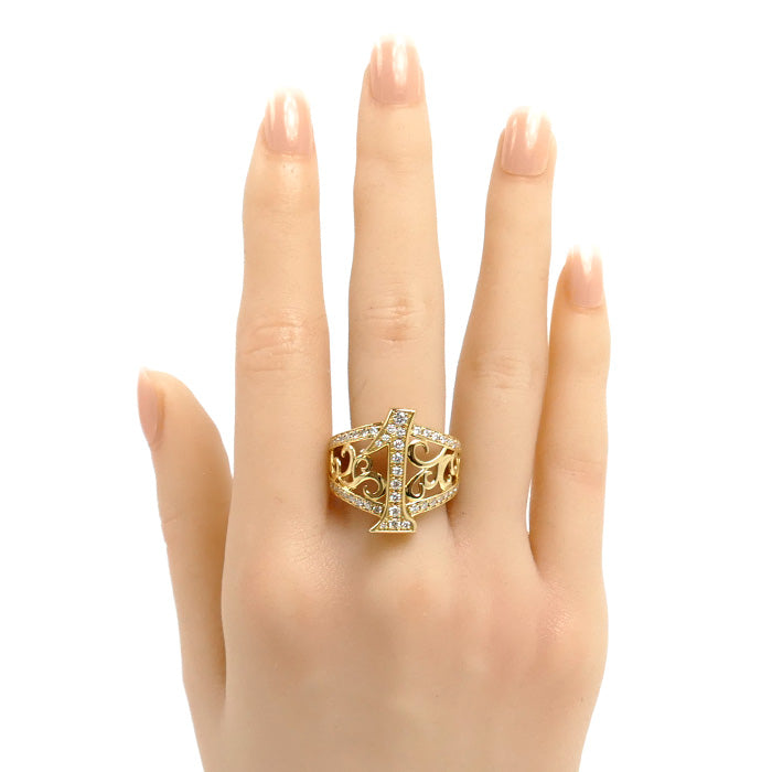 ゆきざき K18YG イエローゴールド NOMBRE ノンブル No.1 リング・指輪 Y.NOMBRE.1.6.1.L ダイヤモンド0.90ct 20号 11.5g メンズ【中古】