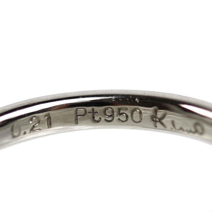 K.UNO ケイウノ Pt950プラチナ ハーフエタニティ リング・指輪 ダイヤモンド0.21ct 12号 3.9g レディース【中古】