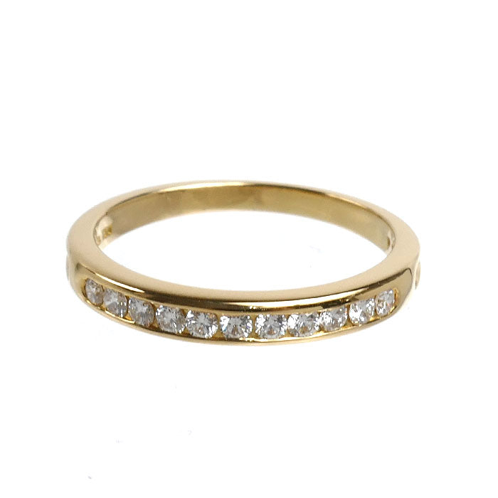 TIFFANY&Co. ティファニー K18YG イエローゴールド チャネルセッティング リング・指輪 ダイヤモンド 11.5号 2.7g レディース【中古】