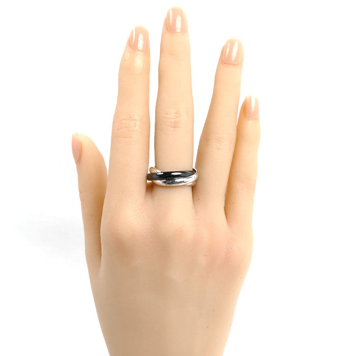 CARTIER カルティエ K18WG ホワイトゴールド セラミック トリニティ リング・指輪 B4234154 14号 54 8.5g レディース【中古】【美品】