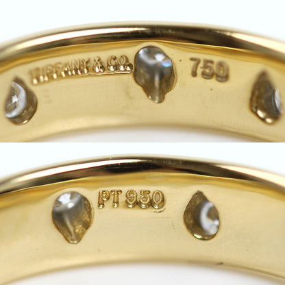TIFFANY&Co. ティファニー K18YG イエローゴールド Pt950プラチナ ドッツ リング・指輪 ダイヤモンド 9.5号 5.1g レディース【中古】【美品】