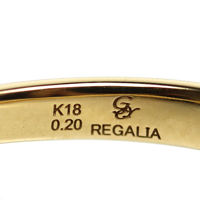 ゆきざき K18YG イエローゴールド REGALIA レガリア リング・指輪 YMR25.1.6.5 ダイヤモンド0.20ct 18号 3.3g ユニセックス【中古】【美品】