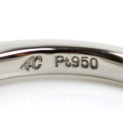 4℃ ヨンドシー Pt950プラチナ ハーフエタニティ リング・指輪 ダイヤモンド 8号 3.8g レディース【中古】【美品】