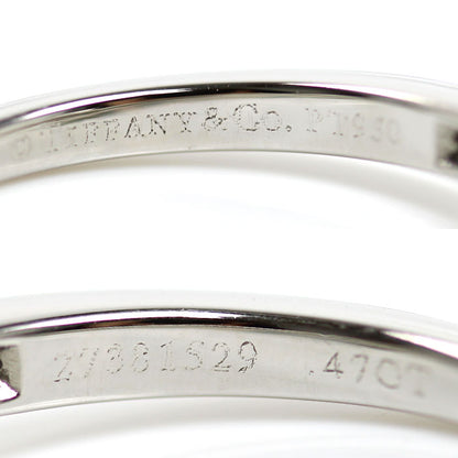 TIFFANY&Co. ティファニー Pt950プラチナ リボン エンゲージメント リング・指輪 ダイヤモンド0.47ct 13号 5.3g レディース【中古】