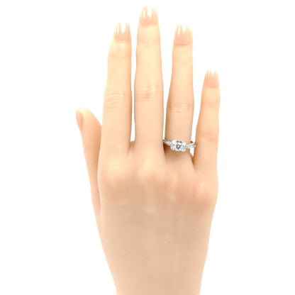 TIFFANY&Co. ティファニー Pt950プラチナ リボン エンゲージメント リング・指輪 ダイヤモンド0.47ct 13号 5.3g レディース【中古】