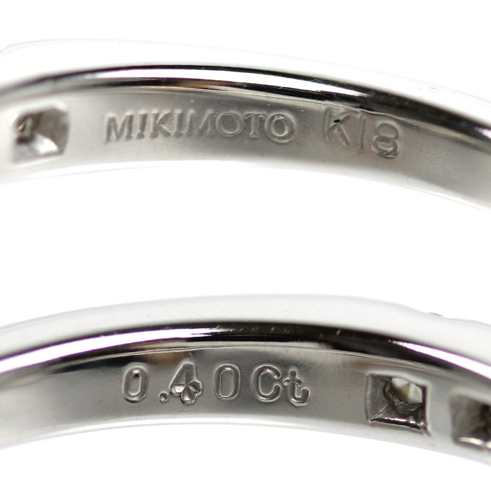 MIKIMOTO ミキモト K18WG ホワイトゴールド リング・指輪 ダイヤモンド0.40ct 9号 3.6g レディース【中古】【美品】