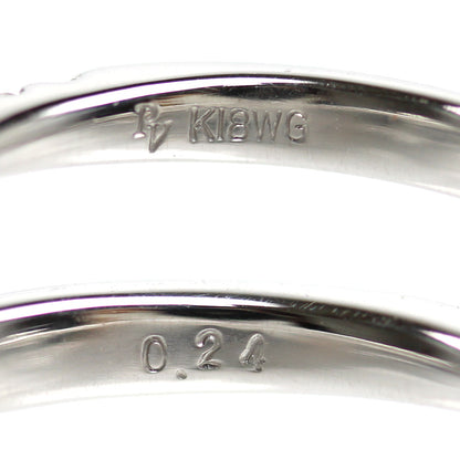 Ponte Vecchio ポンテヴェキオ K18WG ホワイトゴールド ハート ダイヤ リング・指輪 ダイヤモンド0.24ct 6号 2.2g 蝶ネクタイ リボン レディース【中古】【美品】