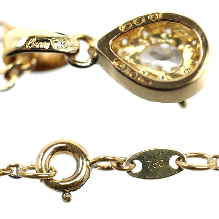 Queen クイーン K18YG イエローゴールド ネックレス ダイヤモンド0.51ct/0.09ct 4.7g 40cm レディース【中古】