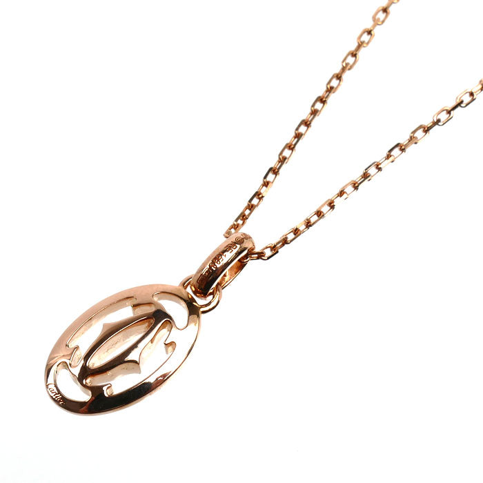 CARTIER カルティエ K18PG ピンクゴールド C ドゥ ロゴ ドゥーブルC ネックレス B7219200 ダイヤモンド 4.0g 37/40cm レディース【中古】
